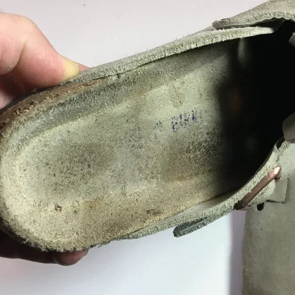 Birkenstock Boston Soft Footbed Clog Velvety Suede Leather Taupe Men's Size 11 - Picture 7 of 10